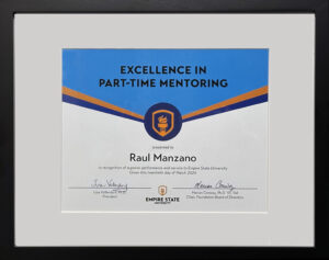 ESU Award Excellence in Part-Time Mentoring award